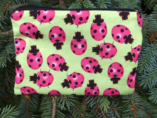 Ladybug zippered makeup bag