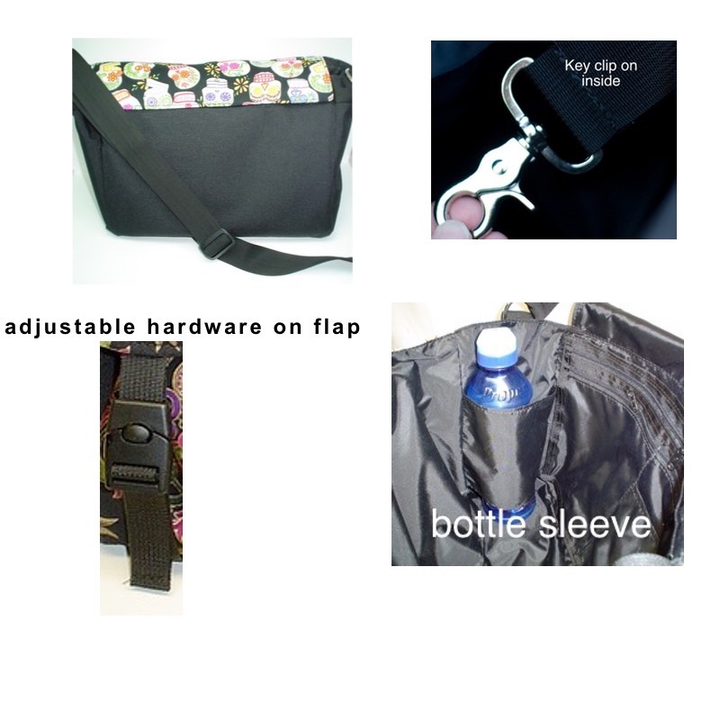 messenger bag with removable replaceable flaps
