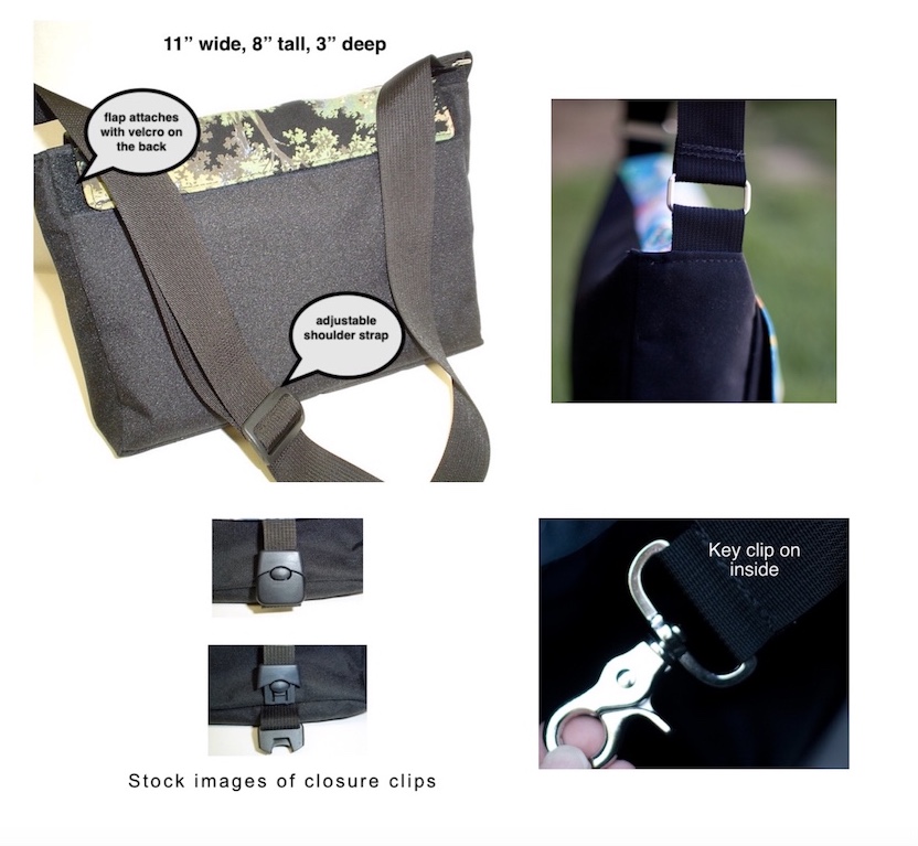 Zoe's Bag Boutique small Messenger Bag with Removable Flap