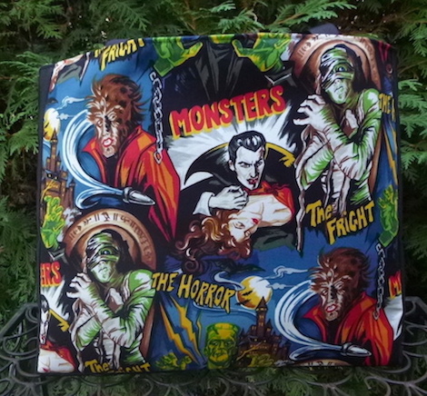 movie monsters tote bag for knitting