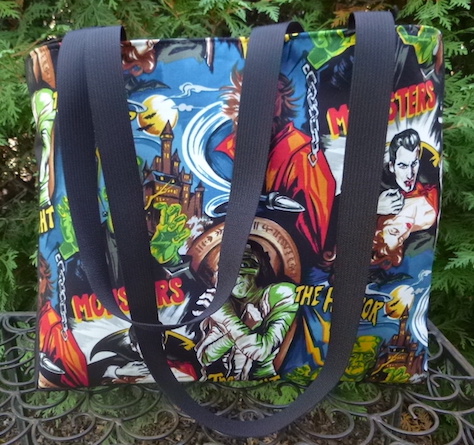 knitting tote with long handles