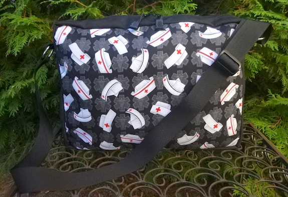 nurse cross body zippered tote adjustable strap