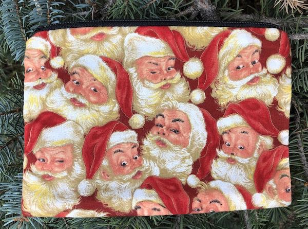 Old time Santa zippered reusable gift bag