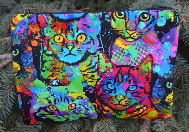 gift for cat lovers zippered accessory bag