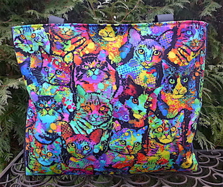 colorful cats tote bag 