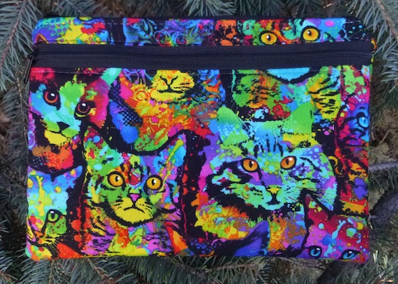 cat diabetic supply case, wristlet, clutch