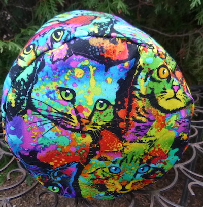 cats knitting work in progresss bag