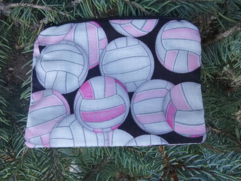 pink volleyballs coin purse