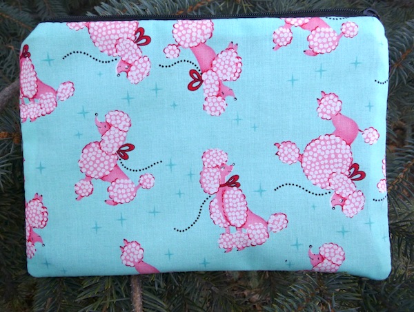 pink poodles makeup bag