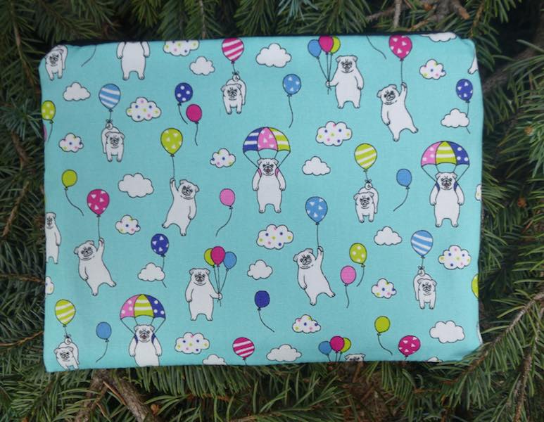 Pugs and balloons mahjong card and coin pouch