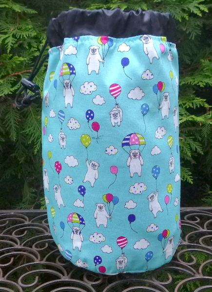 pugs and balloons Scrabble or Mahjong tile bag