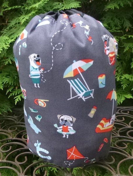 pugs knitting bag game tile bag