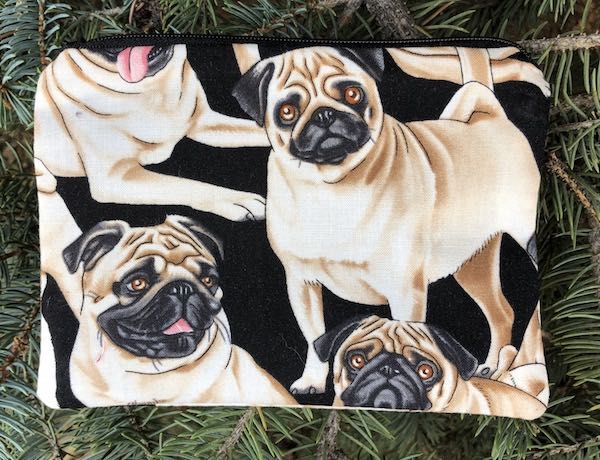 Pugs small zippered bag