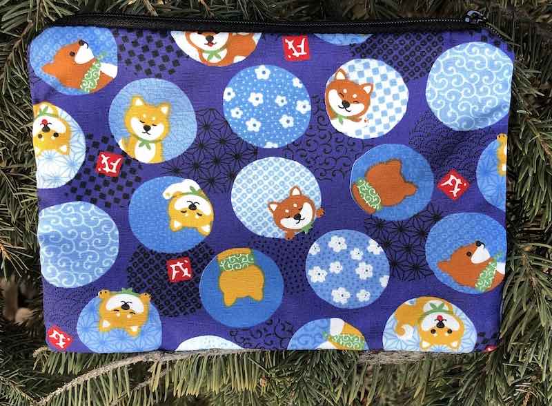 Shiba Inu zippered bag makeup accessories gift bag