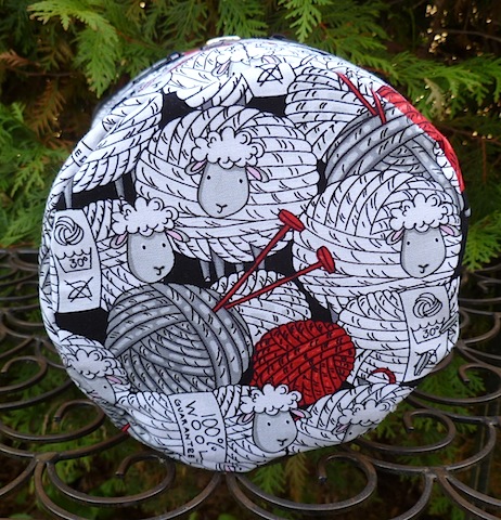 sheep knitting work in progress bag