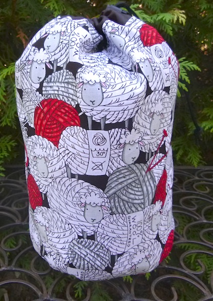 sheep knitting project bag