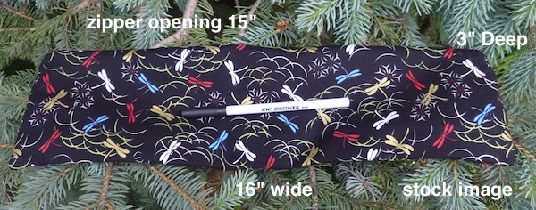 long zippered pouch for knitting needles up to 14
