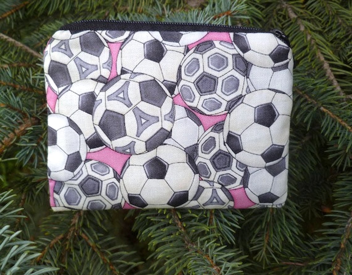 girl's soccer ball coin purse