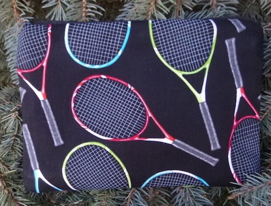 tennis rackets zippered reusable gift bag
