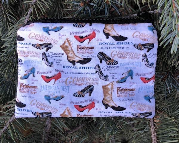 Vintage shoe ads coin purse