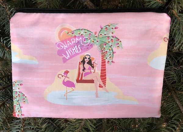 Warm weather Christmas zippered bag