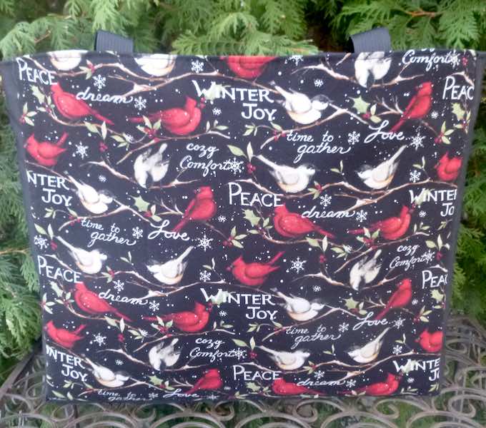 Winter or Christmas tote bag with birds