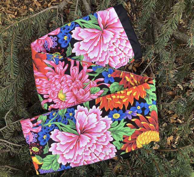 Asian Floral drawstring bag for your mahjong mat, The Mattie