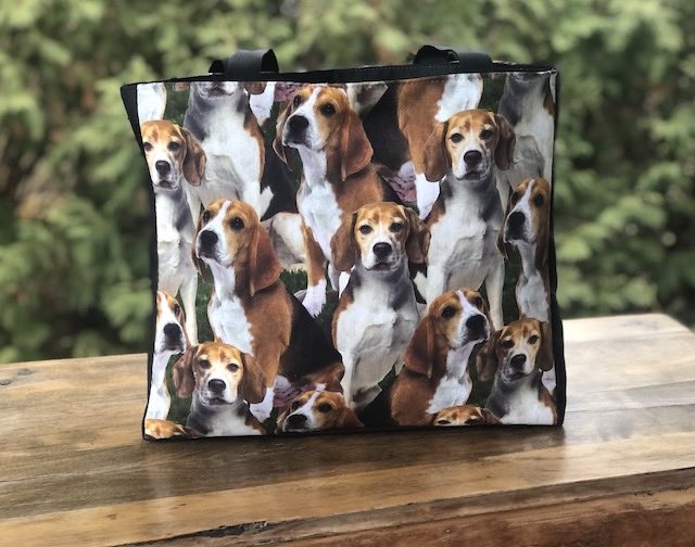 Beagles Medium Fleur Tote, wide