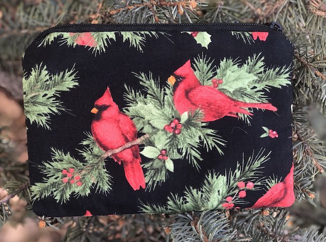 Berry Cardinals Goldie zippered bag