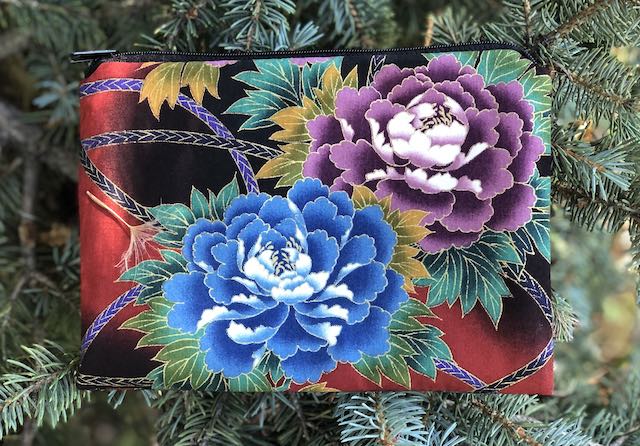 Blue Peonies zippered bag, The Scooter