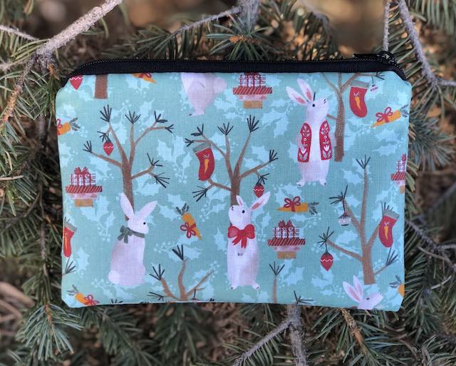 Bunny Christmas Goldie zippered bag