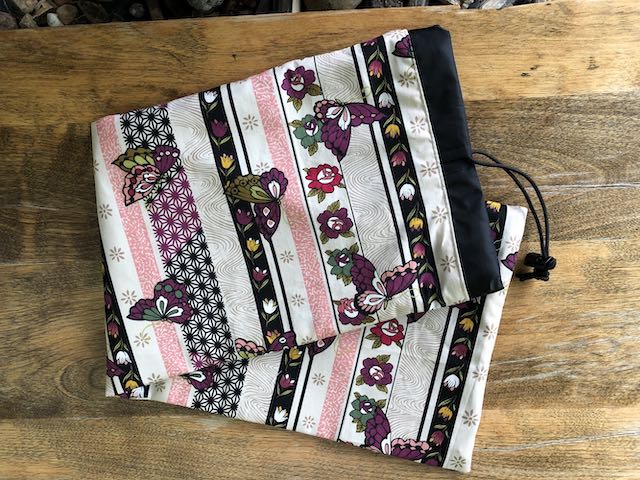 Butterfly Stripe Drawstring pouch for Mah Jongg Racks, The Racker