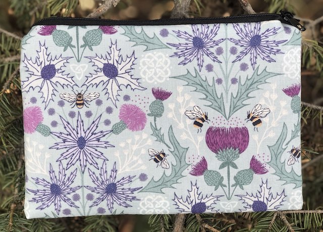 Celtic Thistles and bees zippered bag, The Scooter