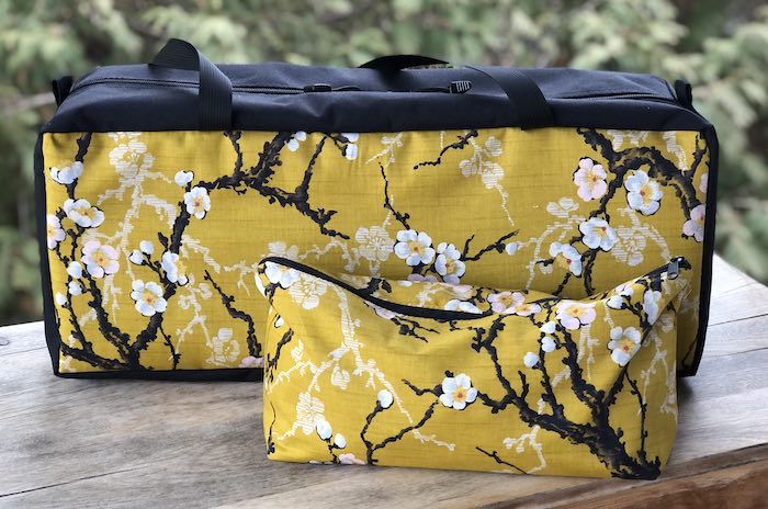 Cherry Blossoms on Gold Mahjongg Storage Set The Zippered Tote-ster and Large Zini