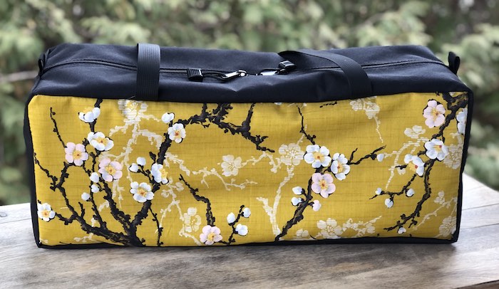 Cherry Blossoms on Gold Mahjongg Storage Set The Zippered Tote-ster and Large Zini