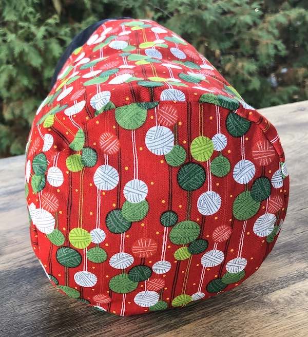 Christmas Knitting SueBee Round Drawstring Bag