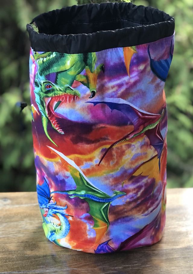 Colorful Dragons drawstring bag, The Large Suebee