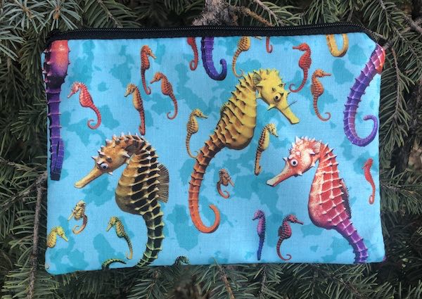 Colorful Seahorses zippered bag, The Scooter