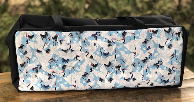 Cranes on Blue Mahjongg Storage Set The Zippered Tote-ster and Large Zini