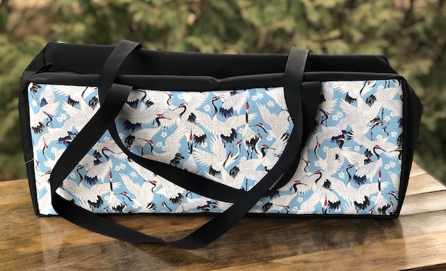 Cranes on Blue Mahjongg Storage Set The Zippered Tote-ster and Large Zini