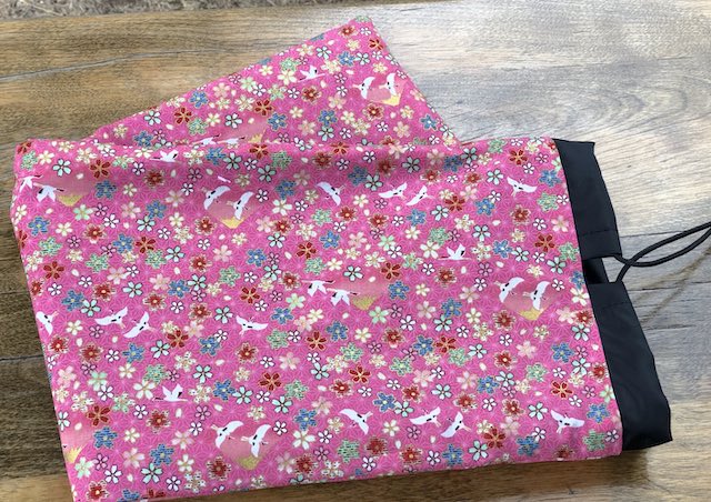 Cranes on Pink Drawstring pouch for Mah Jongg Racks, The Racker