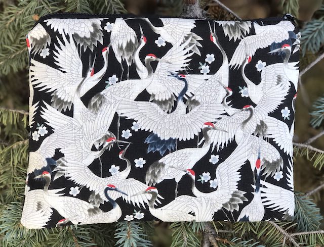 Dancing Cranes Mahjongg card and coin purse, The Slide