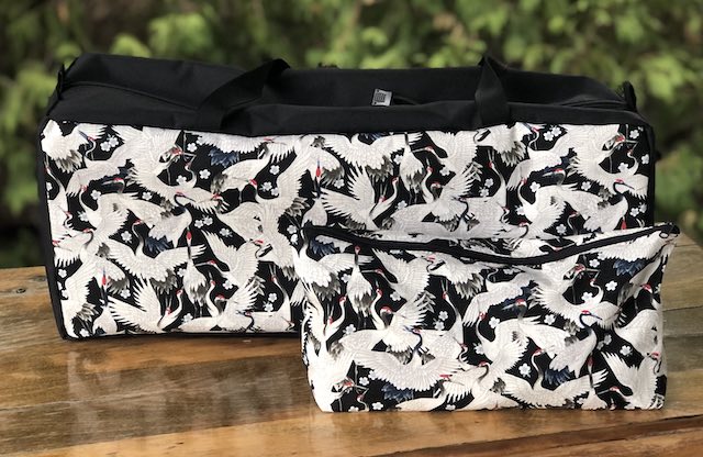 Dancing Cranes Mahjongg Storage Set The Zippered Tote-ster and Large Zini