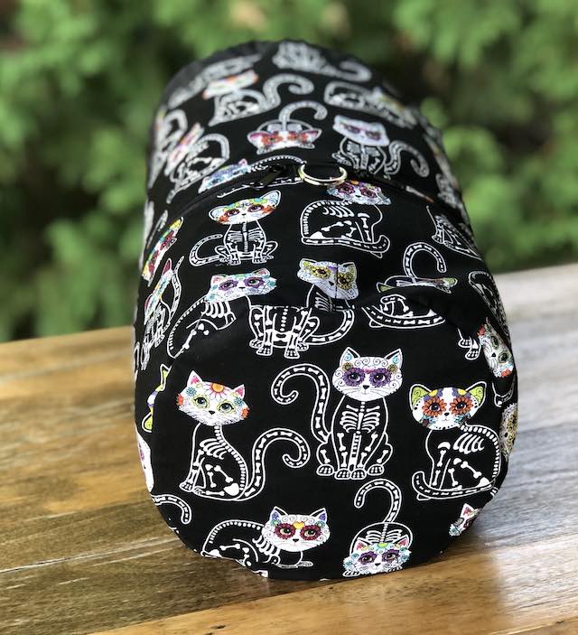 Day of the Dead Cats knitting project bag, large Kipster