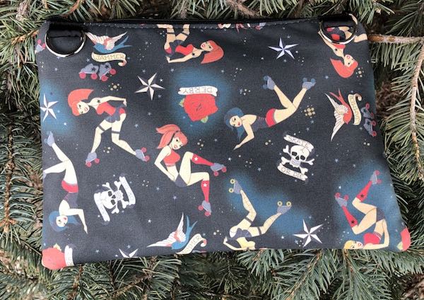 Retro Derby Girls Morning Glory convertible clutch wristlet or shoulder bag