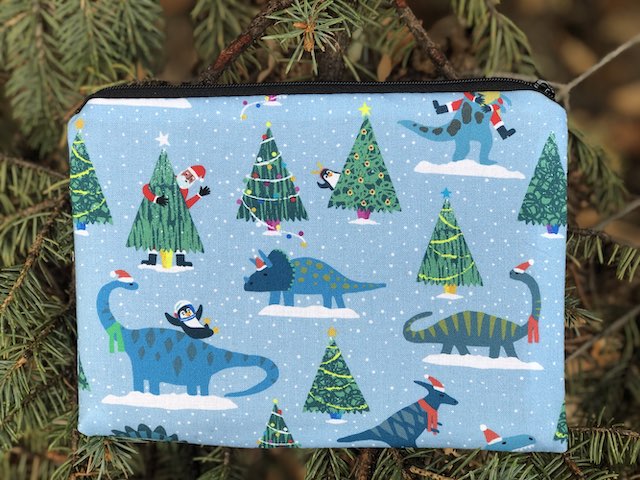 Dino Christmas zippered bag, The Scooter