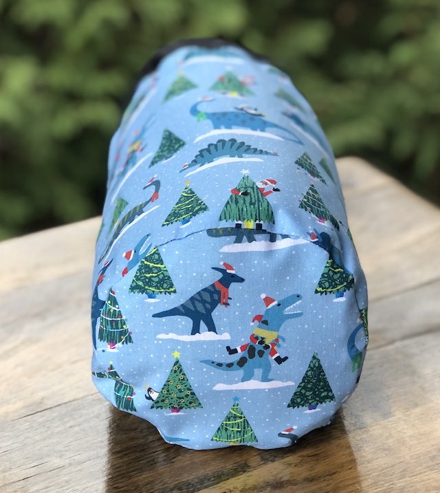 Dino Christmas SueBee Round Drawstring Bag