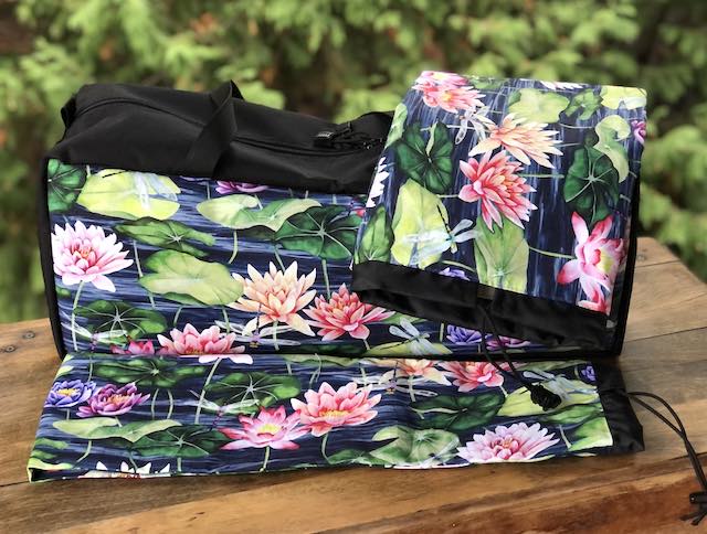 Dragonflies and Waterlilies Supa Dupa Mahjongg Storage Set, The Zippered Tote-ster, Large Zini, Racker and Mattie