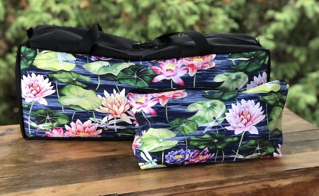 Dragonflies and Waterlilies Supa Dupa Mahjongg Storage Set, The Zippered Tote-ster, Large Zini, Racker and Mattie