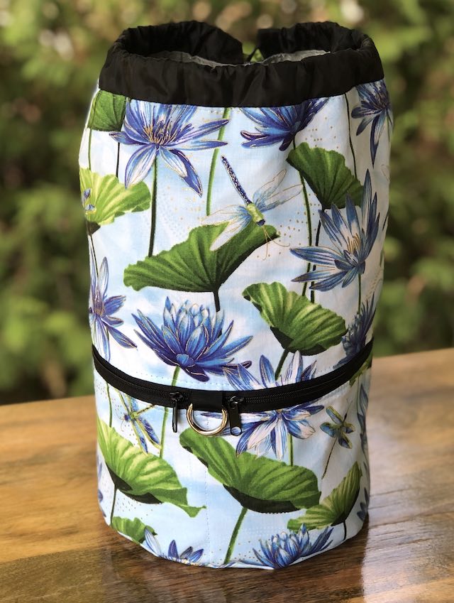 Dragonfly Pond knitting project bag, large Kipster